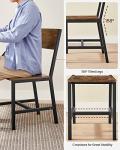 VASAGLE Dining Chair Set of 4, Rustic Wood Chairs with Metal Steel Frame, Easy to Assemble, Comfortable Seat, Modern Farmhouse Chair for Kitchen, Bedroom, Living Room, Rustic Brown and Ink Black