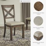 Signature Design by Ashley Moriville Modern Farmhouse 19" Upholstered Dining Room Chair, 2 Count, Brown
