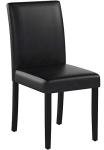 FDW Dining Chairs Set of 4,Dining Room Chairs,Side PU Cushion Chairs with Waterproof Surface and Wood Legs,for Kitchen Restaurant and Living Room,Leather Black