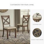 Signature Design by Ashley Moriville Modern Farmhouse 19" Upholstered Dining Room Chair, 2 Count, Brown