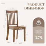 COLAMY Wooden Dining Chairs Set of 4, Spindle High Back Windsor Kitchen Side Chair, Farmhouse Dining Chairs for Kitchen and Dining Room, Light Brown
