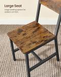VASAGLE Dining Chair Set of 4, Rustic Wood Chairs with Metal Steel Frame, Easy to Assemble, Comfortable Seat, Modern Farmhouse Chair for Kitchen, Bedroom, Living Room, Rustic Brown and Ink Black
