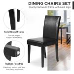 FDW Dining Chairs Set of 4,Dining Room Chairs,Side PU Cushion Chairs with Waterproof Surface and Wood Legs,for Kitchen Restaurant and Living Room,Leather Black