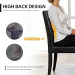 FDW Dining Chairs Set of 4,Dining Room Chairs,Side PU Cushion Chairs with Waterproof Surface and Wood Legs,for Kitchen Restaurant and Living Room,Leather Black