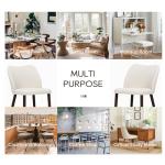 COLAMY Upholstered Dining Chairs Set of 6, Modern Fabric Dining Room Kitchen Side Chair with Padded Seat and Wood Legs for Restaurant/Cafe, Beige