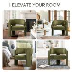 COLAMY Modern Velvet Accent Chair Set of 2, Upholstered Barrel Chairs, Comfy Side Arm Chairs with 3 Legs for Living Room, Bedroom, Reading, Green