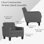 STHOUYN Living Room Chairs Accent Chairs Set of 2, Waiting Room Arm Chairs, Reading Chairs for Bedroom Comfy Club Chair Tufted, Office Small Space (2, Grey)