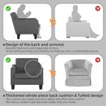 STHOUYN Living Room Chairs Accent Chairs Set of 2, Waiting Room Arm Chairs, Reading Chairs for Bedroom Comfy Club Chair Tufted, Office Small Space (2, Grey)