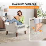 VINGLI Mid-Century Modern Accent Chairs Set of 2, Beige Upholstered Armchair Comfy Sofa Chairs Reading Chair High Back for Living Room Bedroom Furniture Apartment