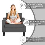 STHOUYN Living Room Chairs Accent Chairs Set of 2, Waiting Room Arm Chairs, Reading Chairs for Bedroom Comfy Club Chair Tufted, Office Small Space (2, Grey)
