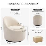 COLAMY Swivel Accent Chair, 360° Swivel Chair with Hidden Storage, Modern Small Barrel Swivel Armchair for Living Room/Bedroom, Beige