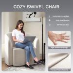 COLAMY Swivel Accent Chair,Swivel Barrel Chair,Upholstered Comfy 360 Degree Swivel Chair for Living Room/Bedroom/Waiting Room/Office(Beige)