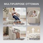 COLAMY Swivel Accent Chair,Swivel Barrel Chair,Upholstered Comfy 360 Degree Swivel Chair for Living Room/Bedroom/Waiting Room/Office(Beige)