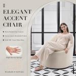 COLAMY Swivel Accent Chair, 360° Swivel Chair with Hidden Storage, Modern Small Barrel Swivel Armchair for Living Room/Bedroom, Beige