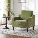 VINGLI Accent Chair for Living Room Chairs Olive Green Reading Chair for Bedroom Scooped Arm Chair Mid Century Modern Accent Chairs Upholstered Comfy Chair for Apartment, Waiting Room