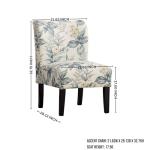 Roundhill Furniture Capa Print abric Armless Contemporary Accent Chair, Blue Leaves