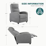 SMUG Recliner Chair Living Room Recliner with Adjustable Backrest and Footrest Modern Design for Home Upholstered Armchair in Soft Fabric, Grey, Linen