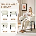 Yaheetech Corduroy Barrel Accent Chair Set of 2, Modern Upholstered Armchair with Solid Wood Legs, Cozy Leisure Chair with Pocket Coiled Seat for Living Room, Bedroom, Reading Nook Beige