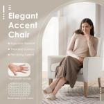 COLAMY Modern Wingback Living Room Chair Set of 2, Upholstered Fabric Accent Armchair, Single Sofa Chair with Lounge Seat and Wood Legs for Bedroom/Office/Reading Spaces, Beige