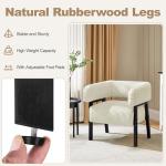 Yaheetech Corduroy Barrel Accent Chair Set of 2, Modern Upholstered Armchair with Solid Wood Legs, Cozy Leisure Chair with Pocket Coiled Seat for Living Room, Bedroom, Reading Nook Beige