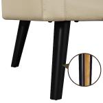 Yaheetech Mid-Century Accent Chairs, PU Leather Modern Upholstered Living Room Chair, Cozy Armchair Button Tufted Back and Wood Legs for Bedroom/Office/Cafe Beige