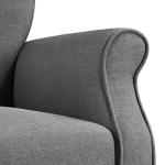 Yaheetech Modern Armchair, Mid Century Accent Chair with Sturdy Wood Legs and High Back for Small Space, Upholstered Fabric Sofa Club Chair for Living Room/Bedroom/Office, Dark Gray