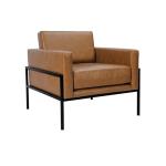HomePop Modern Metal Frame Accent Chair Home Décor|Accent Chairs for Living Room & Bedroom - Carmel Faux Leather
