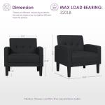 TYBOATLE Accent Chair Set of 2 Living Room Chairs Cozy Tufted Mid Century Modern Black Accent Chairs with Arms for Bedroom Comfy Reading Arm Chair Small Chairs for Small Spaces Office(2, Black)