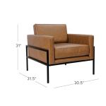 HomePop Modern Metal Frame Accent Chair Home Décor|Accent Chairs for Living Room & Bedroom - Carmel Faux Leather