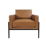 HomePop Modern Metal Frame Accent Chair Home Décor|Accent Chairs for Living Room & Bedroom - Carmel Faux Leather