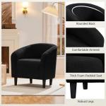 Yaheetech Accent Barrel Chair, Boucle Fabric Club Chair, Furry Sherpa Elegant Armchair with Cozy Soft Padded, Suitable for Living Room Bedroom Reception Room Office, Black