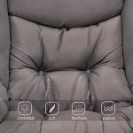 Welnow Lazy Chair with Ottoman, Modern Lounge Accent Chair with Armrests and a Side Pocket, Leisure Sofa Armchair, Reading Armchair with Footrest for Small Space, Dark Grey