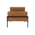 HomePop Modern Metal Frame Accent Chair Home Décor|Accent Chairs for Living Room & Bedroom - Carmel Faux Leather