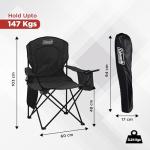 Coleman Portable Camping Chair with 4-Can Cooler, Cushioned Seat & Back with Side Pockets & Cup Holder, Carry Bag Included, Great for Camping, Tailgating, Firepits, Patio, & More