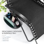 Nestl Zero Gravity Chairs Set of 2, Patio Lounge Chair Outdoor with Pillows & Cup Holder Trays, Adjustable Steel Mesh Reclining Camping Chair, Folding Patio Lawn Chair for Deck, Beach, Yard - Black