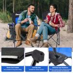 EMERIT 2 Pack Oversized Padded Camping Chair, 350LB Heavy Duty Quad Fold Chair with Arms, Collapsible Outdoor Chairs with Lumbar Back & Cup Holder