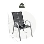 Giantex Set of 4 Patio Chairs, Stackable Outdoor Dining Chairs, 330 LBS Capacity, All Weather Resistant, Heavy Duty Rustproof Metal Armchairs, Lawn Chairs for Front Porch Yard Pool Garden