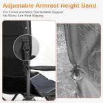 Romswi Oversized Camping Chairs,Heavy Duty Support 500 LBS,Padded Back & Arm Sport Chairs, Cup Holder Cooler Bag, Collapsible Folding Chairs for Outdoor, Fishing & Garden, Black,2-Pack