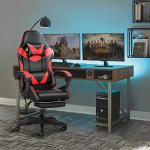 Gaming Chair, Backrest and Seat Height Adjustable Swivel Recliner Racing Office Computer Ergonomic Video Game Chair with Footrest and Lumbar Support, Red/Black