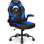 N-GEN Video Gaming Chair Ergonomic Computer Desk Office Chair with Lumbar Support Adjustable Height Swivel Wheels Flip-Up Arms PU Leather Home and Office (Blue)