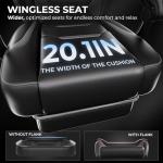 GTPLAYER Gaming Chair with Footrest, Big and Tall Computer Game Chair 350lb Racing Style, Ergonomic High Back Lumbar Support and Recliner, Moon Gray