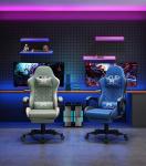 Gamtimer Gaming Chair, 400 lbs Adult Chair, High Back Computer Chair with Footrest and Linked Armrests, Office Video Game Chair with Lumbar Support (Green)
