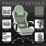 Gamtimer Gaming Chair, 400 lbs Adult Chair, High Back Computer Chair with Footrest and Linked Armrests, Office Video Game Chair with Lumbar Support (Green)