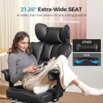 COMHOMA Big and Tall Office Chair 400LBS Wide Ergonomic Gaming Chair with Deluxe Embossing Designed Leather with Foot Rest,150°Reclining Adjustable Armrests Pocket Spring Back Support and Pillow
