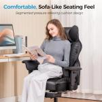 COMHOMA Big and Tall Office Chair 400LBS Wide Ergonomic Gaming Chair with Deluxe Embossing Designed Leather with Foot Rest,150°Reclining Adjustable Armrests Pocket Spring Back Support and Pillow