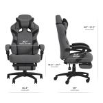 RESPAWN 110 Pro Gaming Chair - Gaming Chair with Footrest, Reclining Gaming Chair, Video Gaming Computer Desk Chair, Adjustable Desk Chair, Gaming Chairs for Adults with Headrest Pillow - Grey Fabric