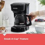 BLACK+DECKER 12-Cup Coffee Maker with Easy On/Off Switch, Easy Pour, Non-Drip Carafe with Removable Filter Basket, Vortex Technology, Black