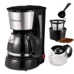 Nehilumn 4-5 Cups Drip Coffee Maker, Coffee Pot Machine Permanent Coffee Filter, Mini,20Oz Electric Coffee Maker,650W Black and Stainless Steel