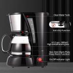 Nehilumn 4-5 Cups Drip Coffee Maker, Coffee Pot Machine Permanent Coffee Filter, Mini,20Oz Electric Coffee Maker,650W Black and Stainless Steel
