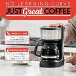Gourmia 5-Cup One-Touch Drip Coffee Maker, Compact Countertop Coffee Machine with Auto Keep-Warm, Pause & Serve, Removable Filter Basket, Water-Level Indicator, Glass Carafe GCM3510